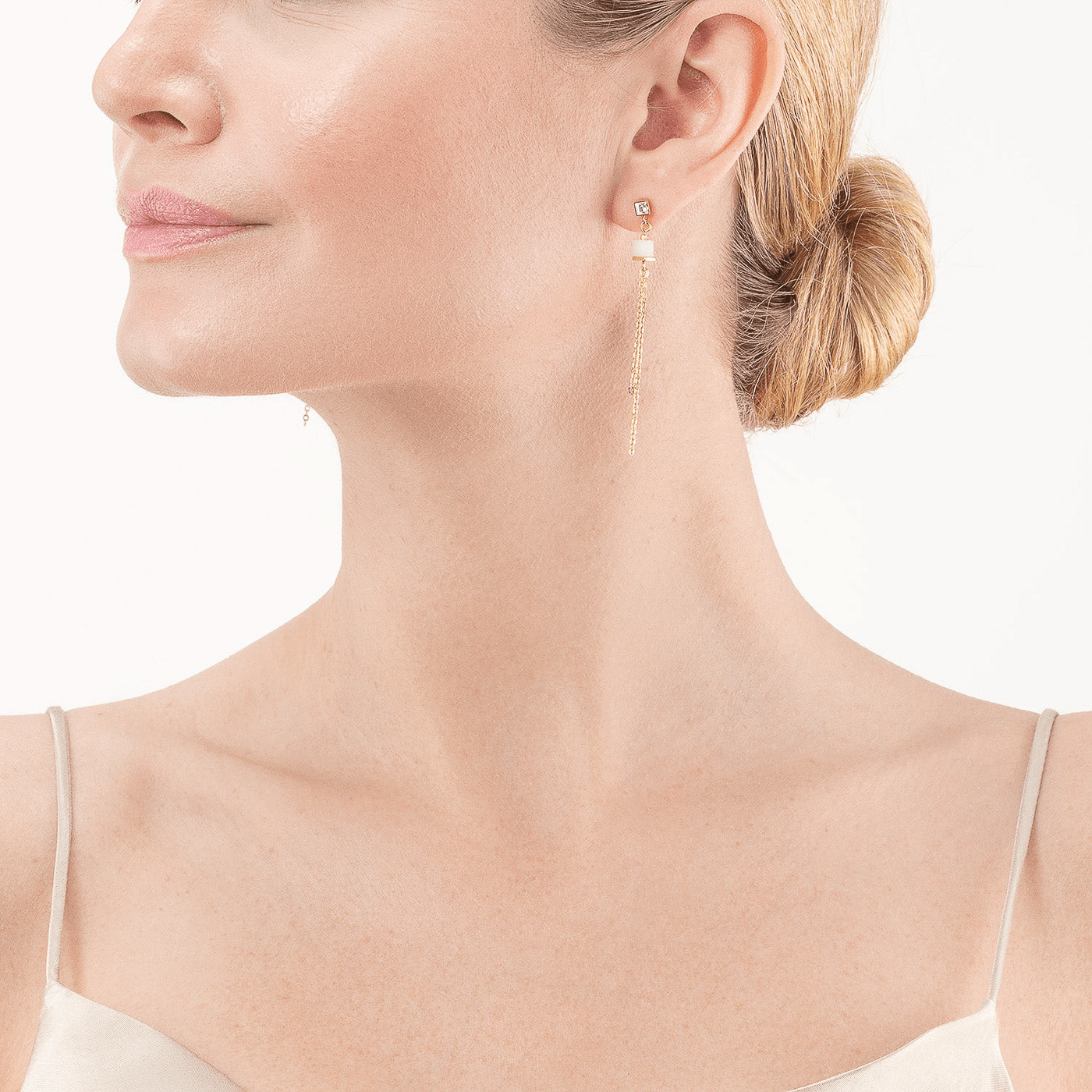 Ohrringe Edelstein Edelstahl gelb vergoldet GeoCube® Ohrringe Edelstein Edelstahl gelb vergoldet GeoCube®