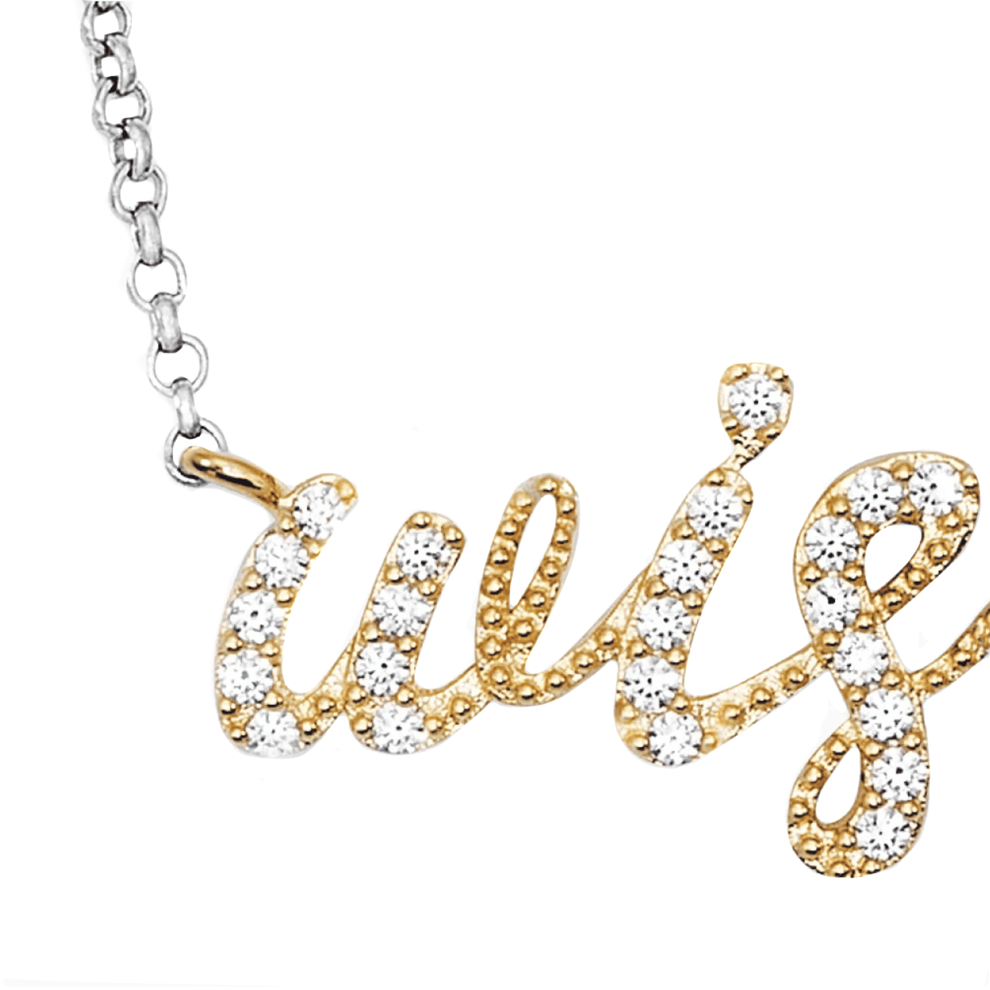 Kette Zirkonia 925er Silber Bicolor Love - Wish Kette Zirkonia 925er Silber Bicolor Love - Wish