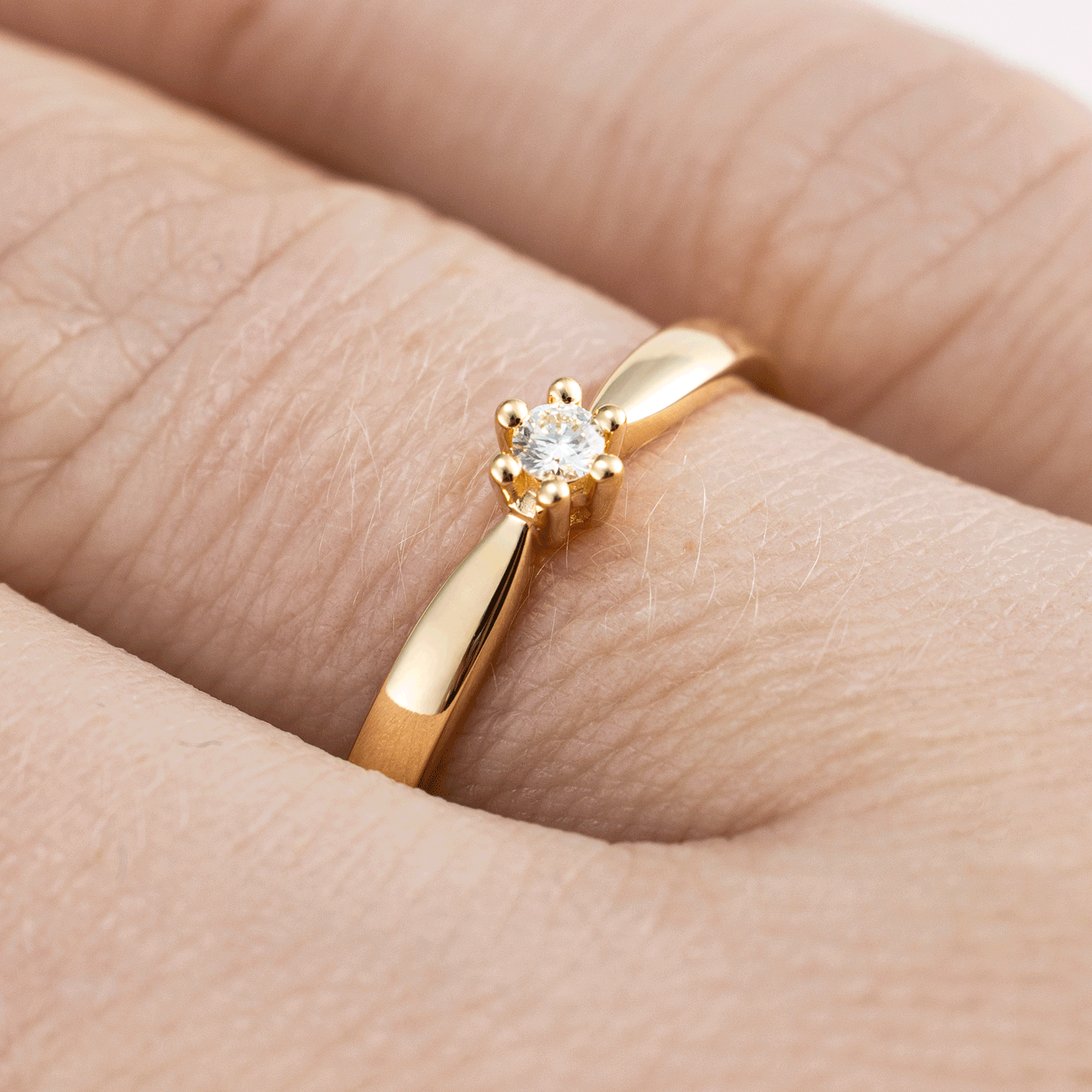 Ring Diamant ca. 0,05 ct. 333er Gelbgold Select Solitär