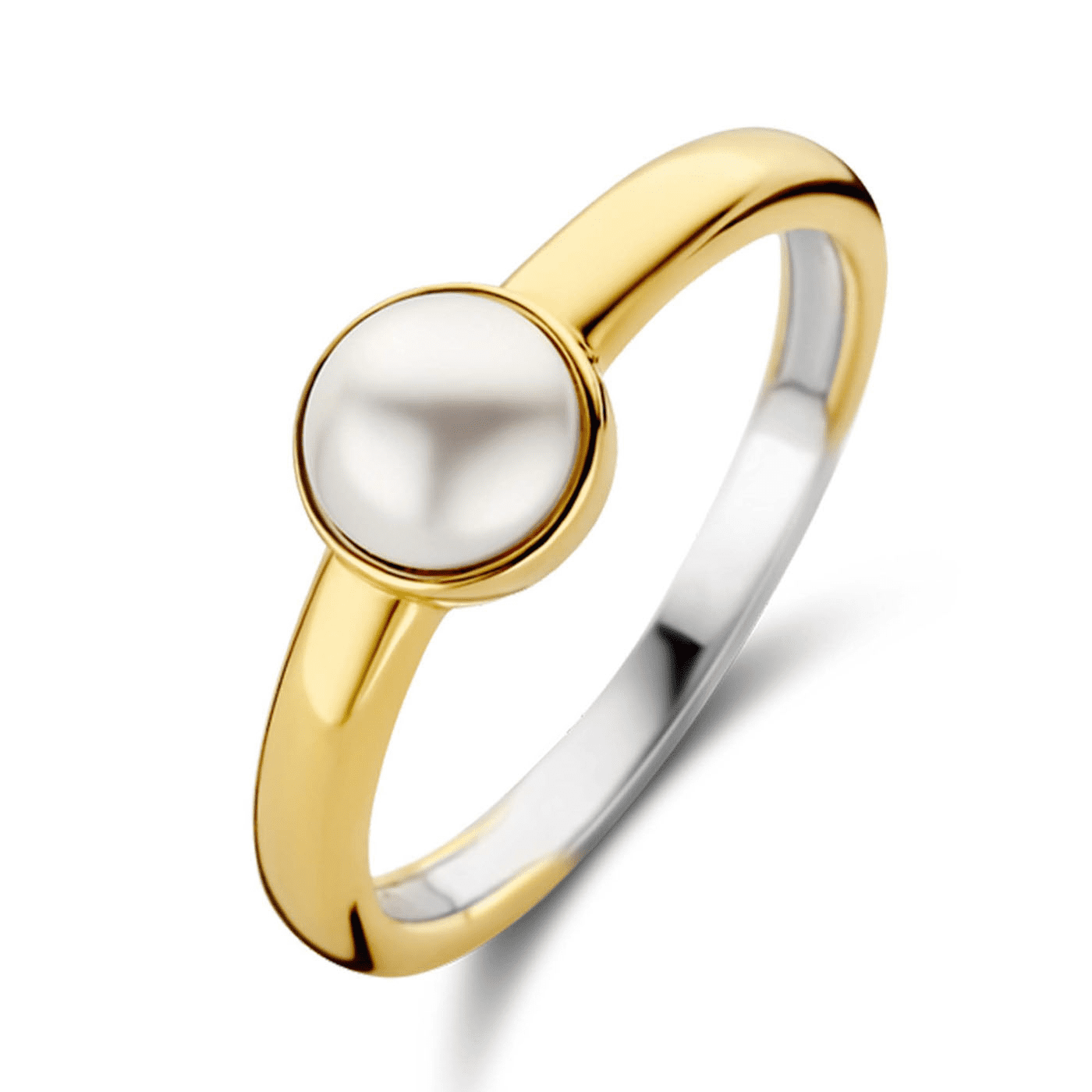 Ring Perlmutt 925er Silber gelb vergoldet  Ring Perlmutt 925er Silber gelb vergoldet