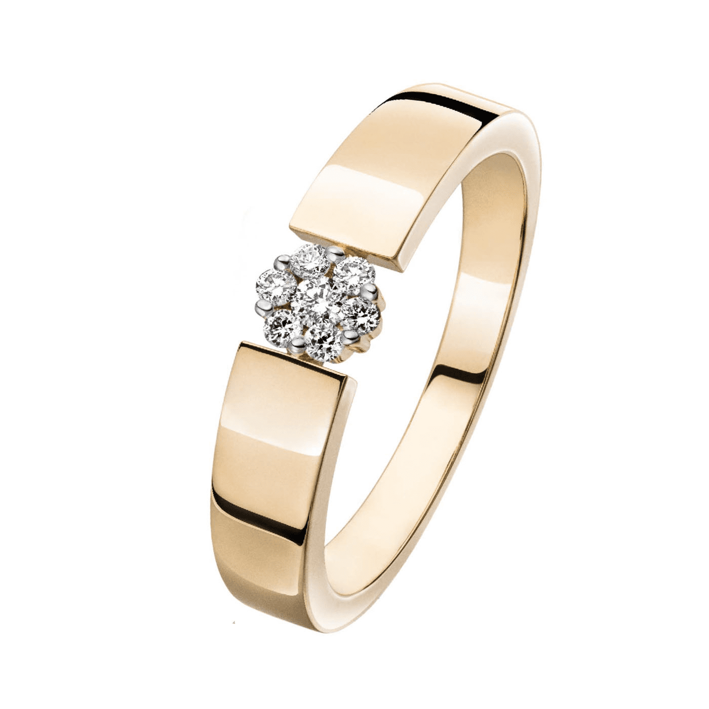 Ring Diamant zus. ca. 0,10 ct. 375er Gelbgold Flora Ring Diamant zus. ca. 0,10 ct. 375er Gelbgold Flora