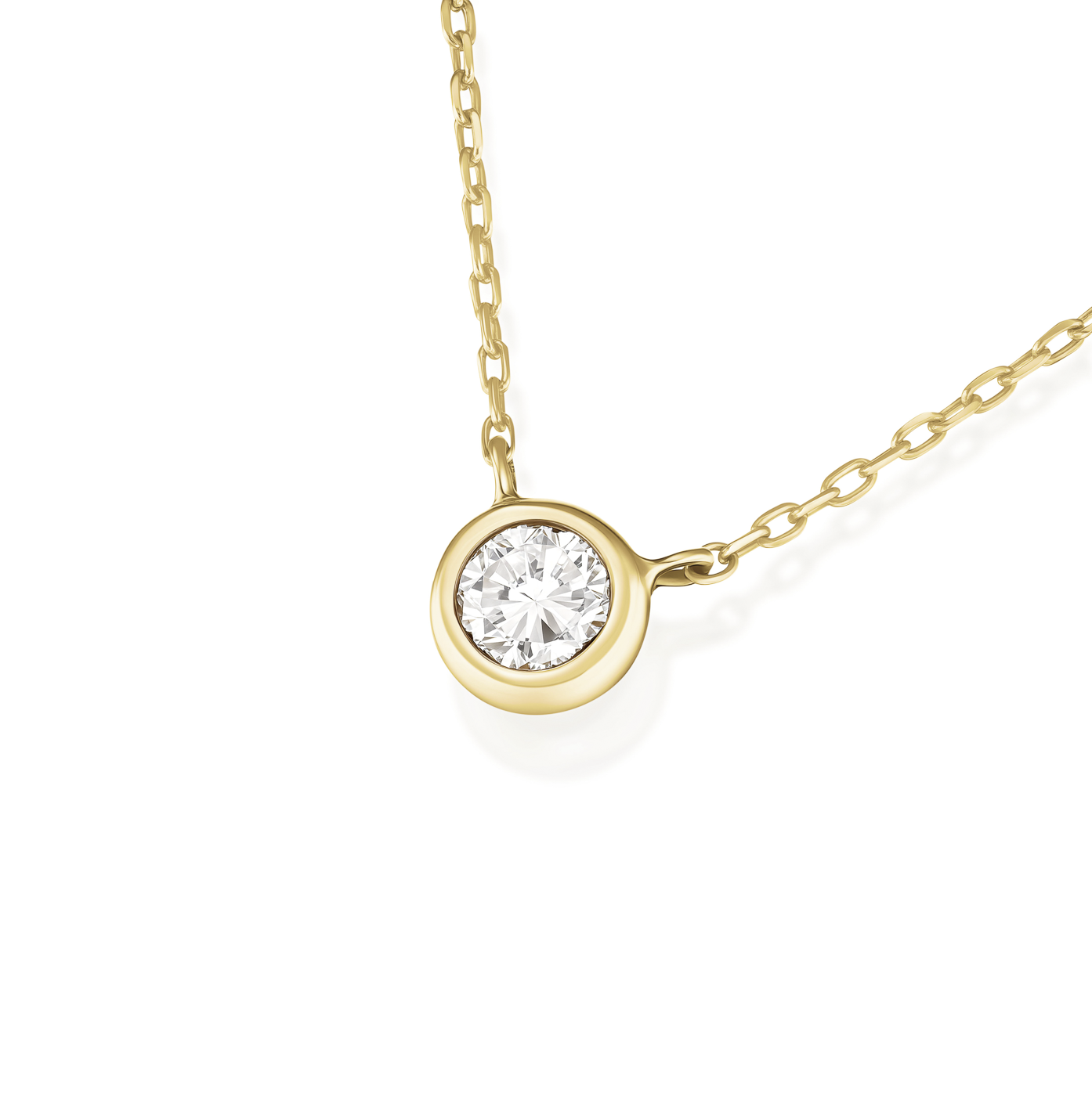 Kette syn. Diamant 0,115ct. 585er Gelbgold Solitaire Kette syn. Diamant 0,115ct. 585er Gelbgold Solitaire