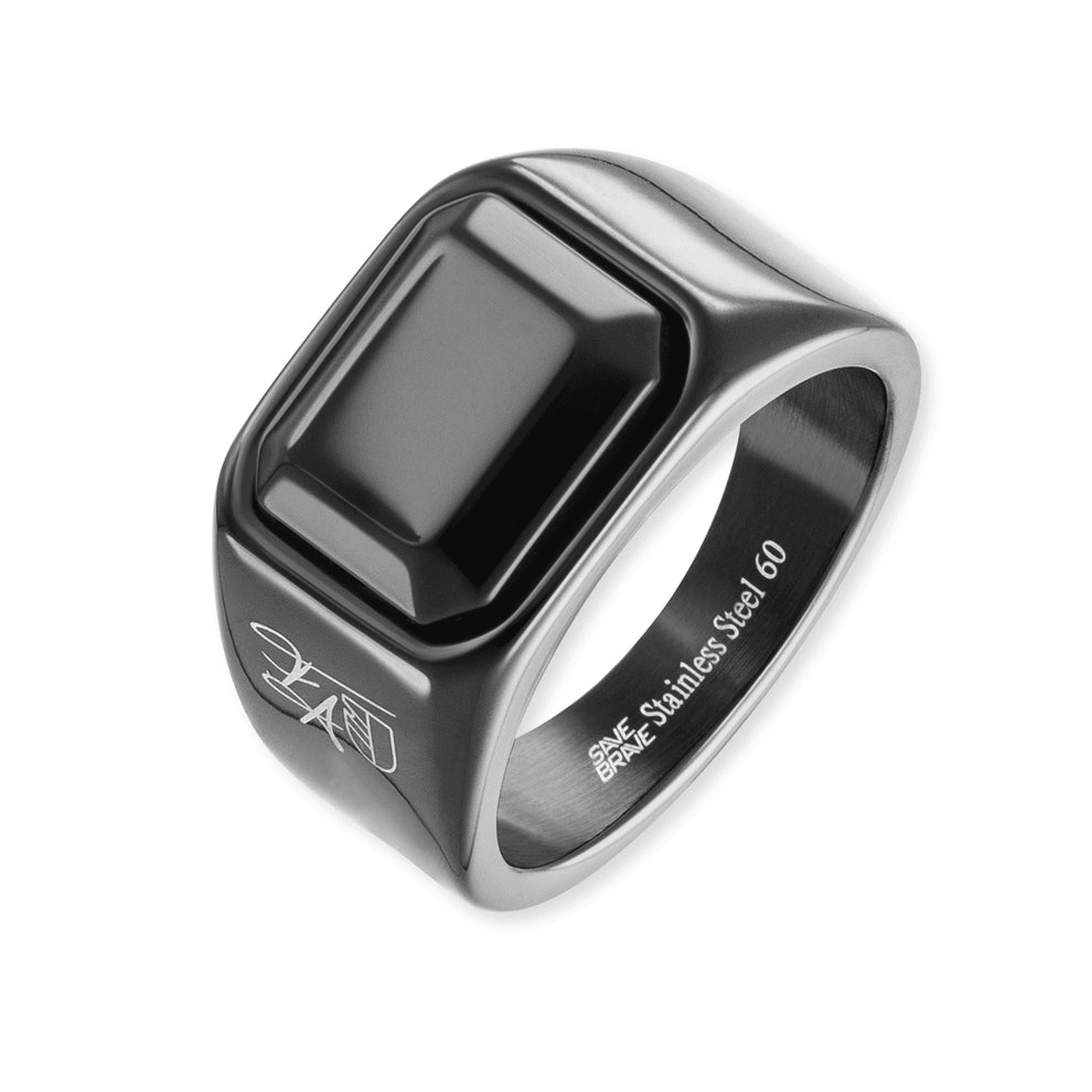 Ring Onyx Edelstahl schwarz Francesco Ring Onyx Edelstahl schwarz Francesco