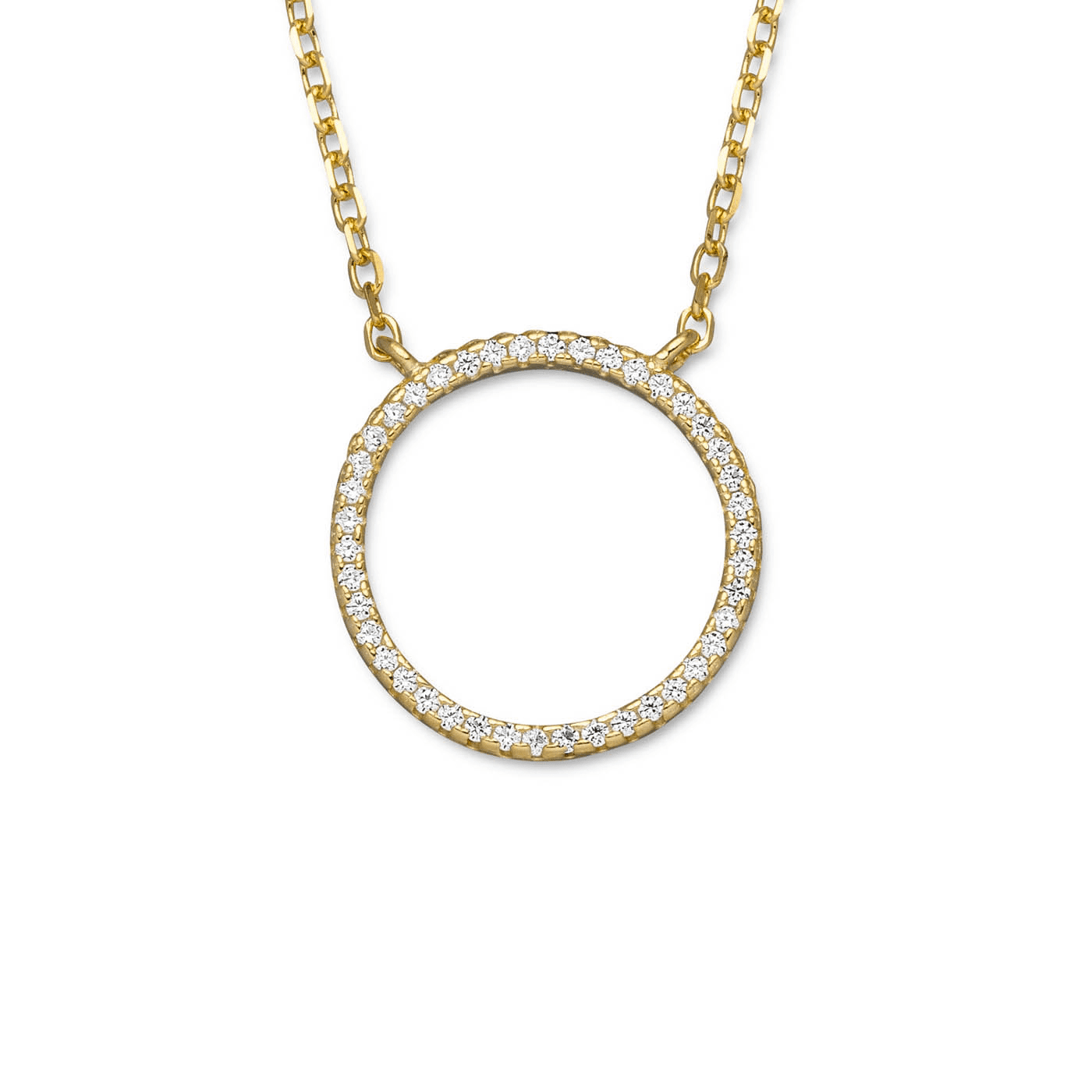 Kette Zirkonia 925er Silber vergoldet 