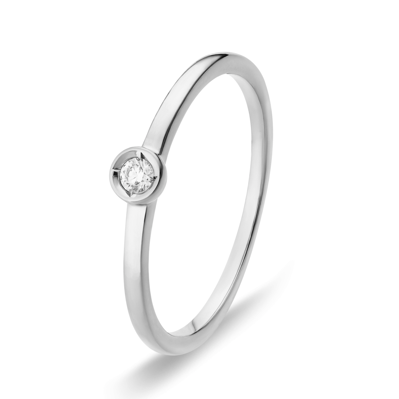 Ring Diamant ca. 0,05 ct. 333er Weißgold Pure Solitär Ring Diamant ca. 0,05 ct. 333er Weißgold Pure Solitär