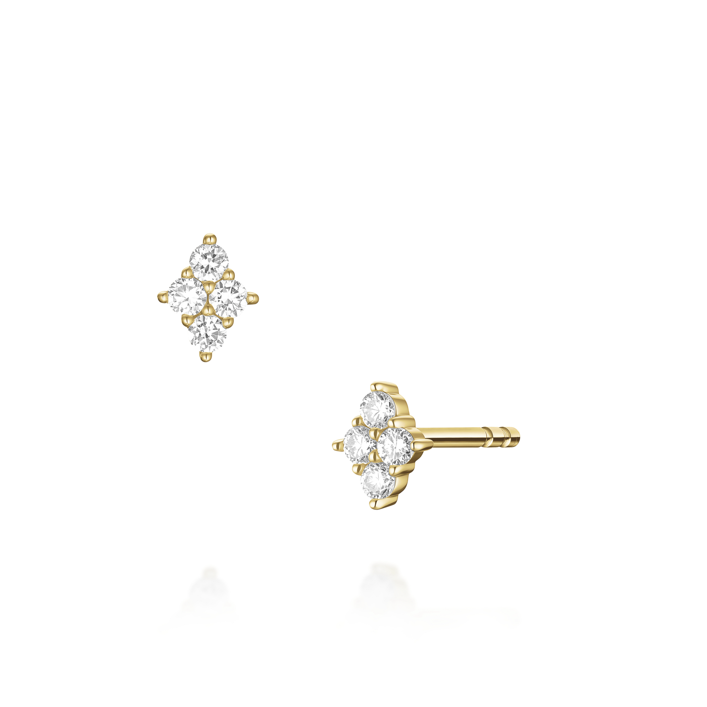 Ohrringe syn. Diamant zus. 0,123ct. 585er Gelbgold Solara