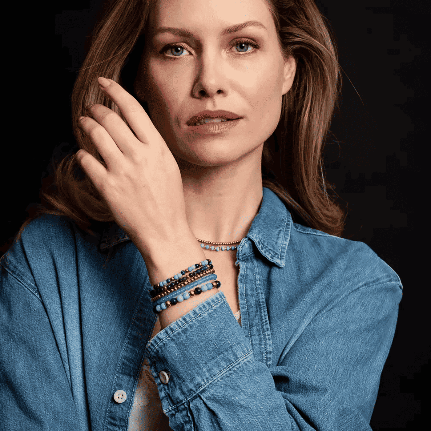 Armband Edelstahl gelb vergoldet Midnight Blue Armband Edelstahl gelb vergoldet Midnight Blue