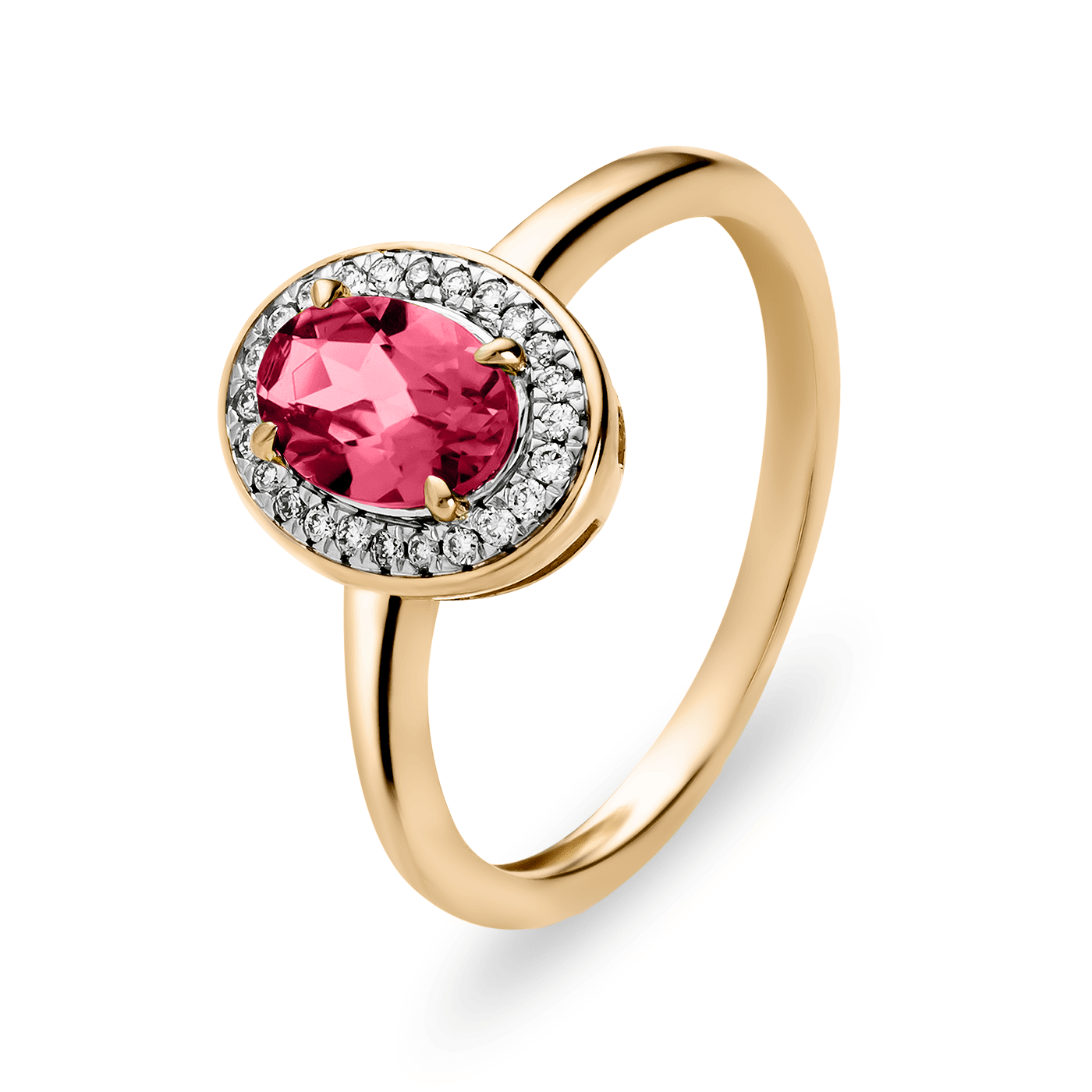 Ring Rubin + Diamant zus. ca. 0,08ct. 375er Gelbgold Ring Rubin + Diamant zus. ca. 0,08ct. 375er Gelbgold