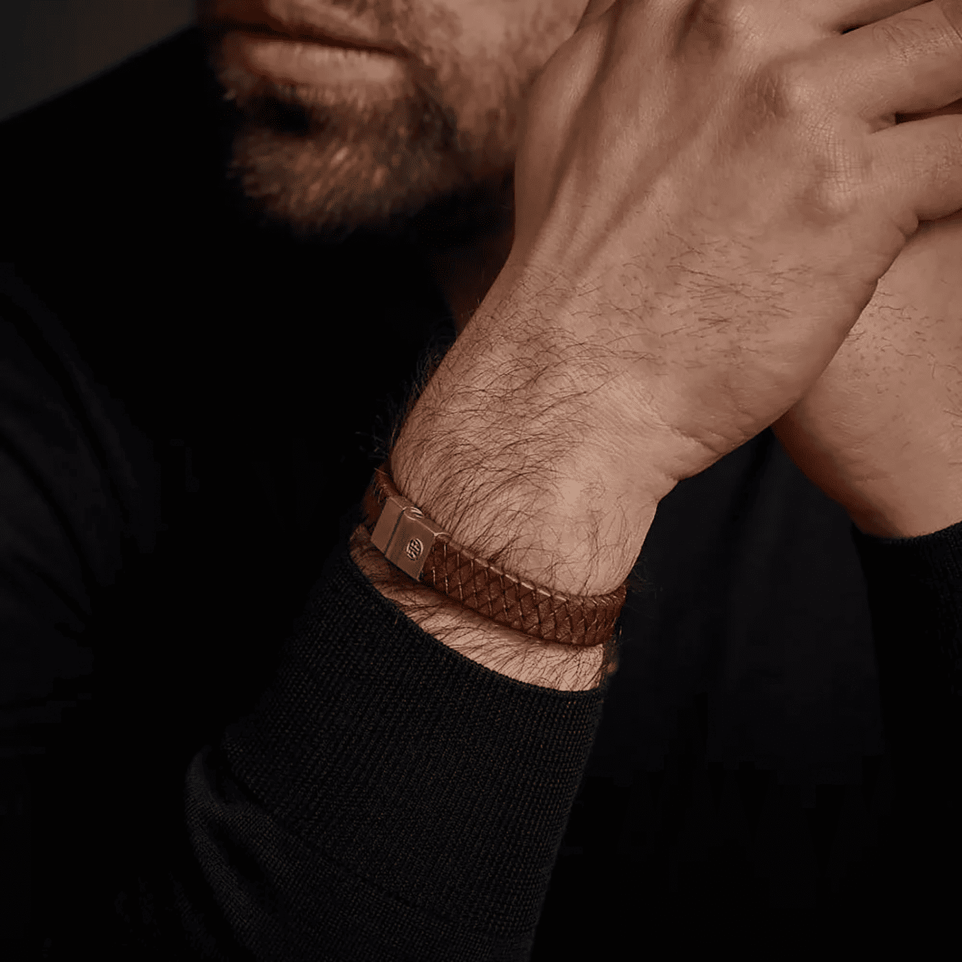 Armband Edelstahl Full Metal Premium Vintage Brown