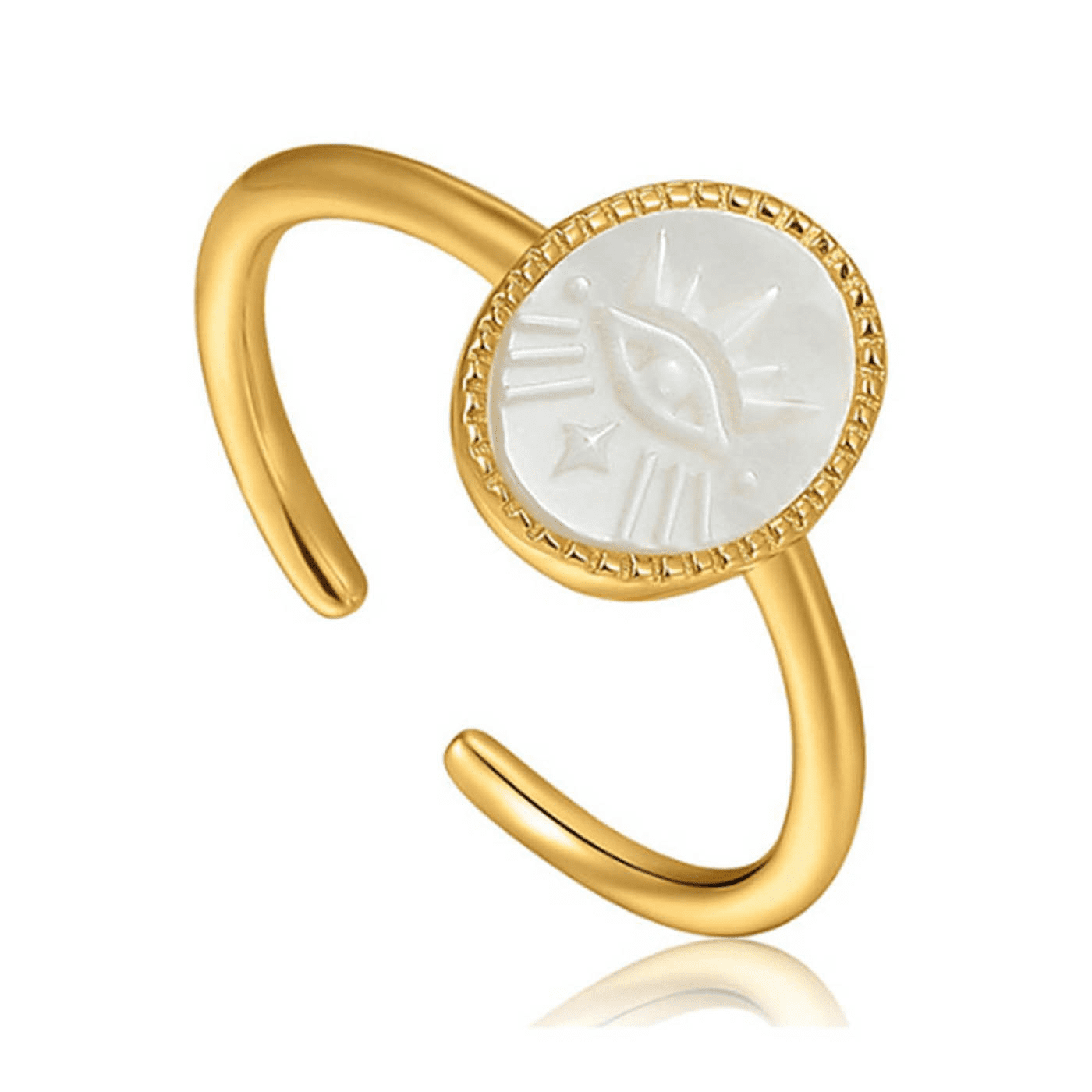 Ring Perlmutt 925er Silber gelb vergoldet Wild Soul Ring Perlmutt 925er Silber gelb vergoldet Wild Soul