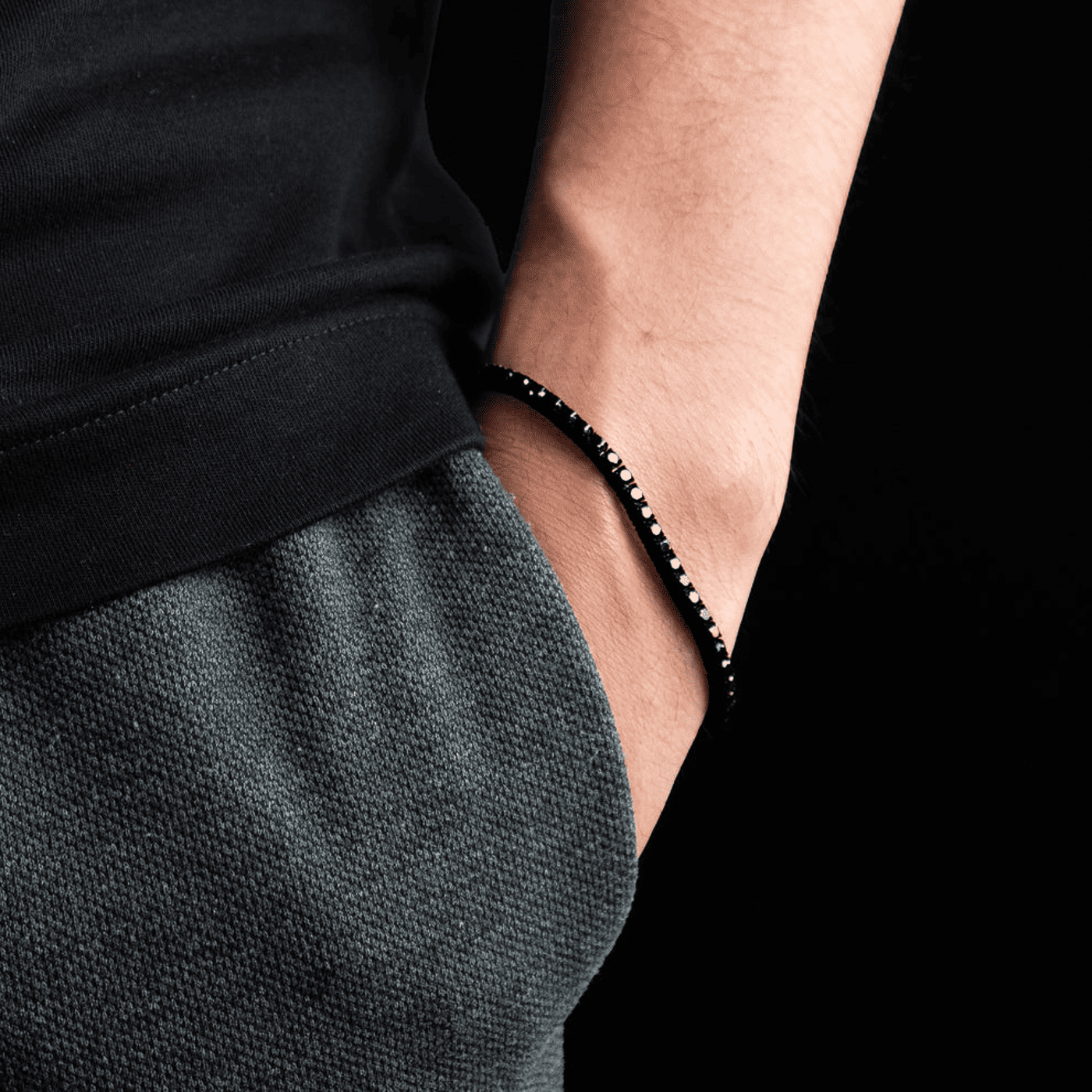 Armband Edelstahl schwarz Francesco