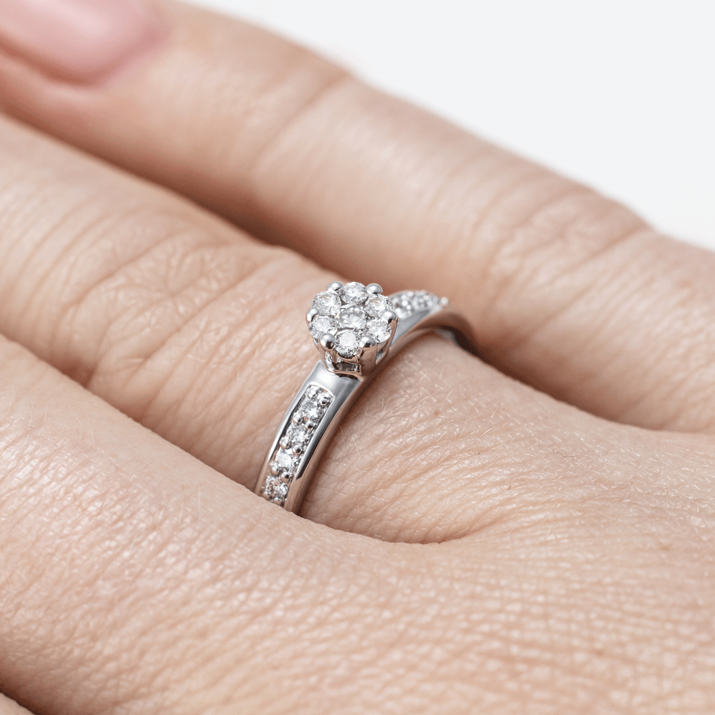 Ring Diamant zus. ca. 0,30 ct. 585er Weißgold Dahlia