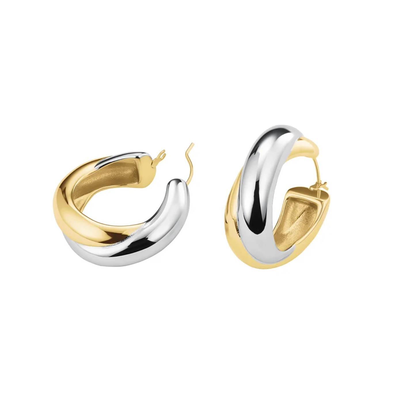 Ohrringe Edelstahl bicolor Hoops