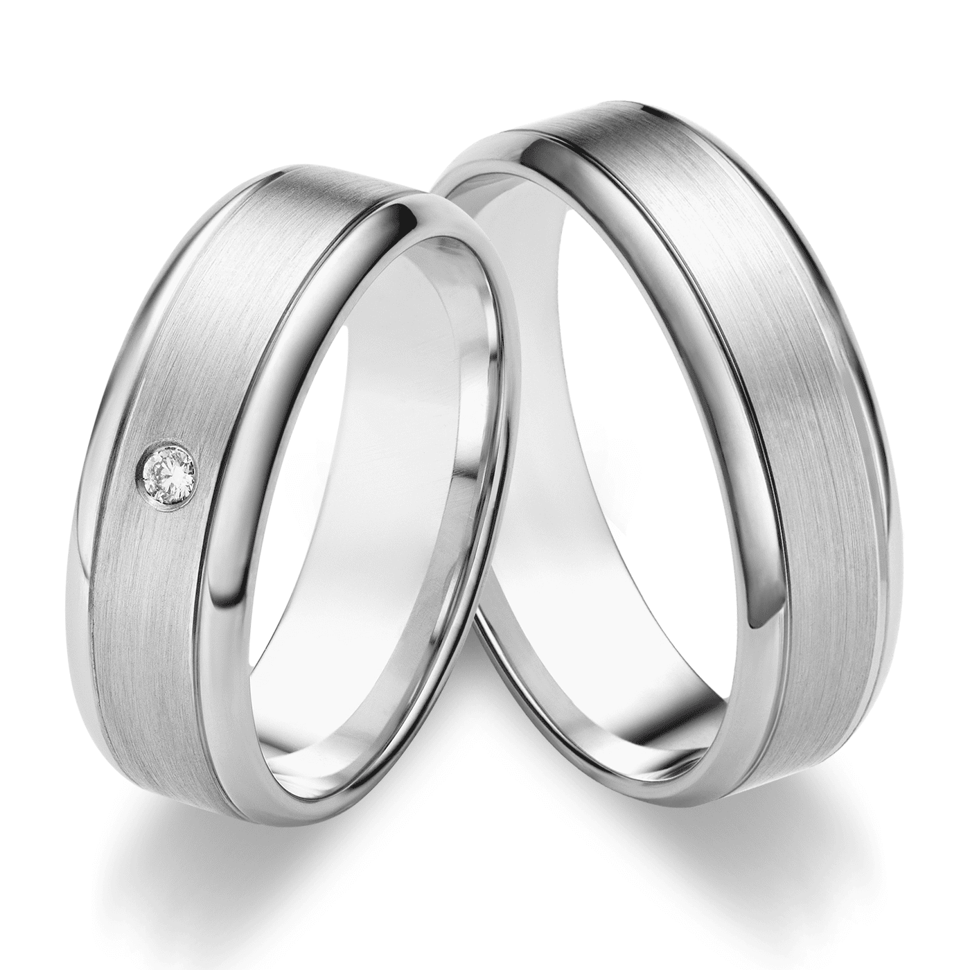 Trauring ca. 0,02 ct. 333er Weißgold St. Tropez