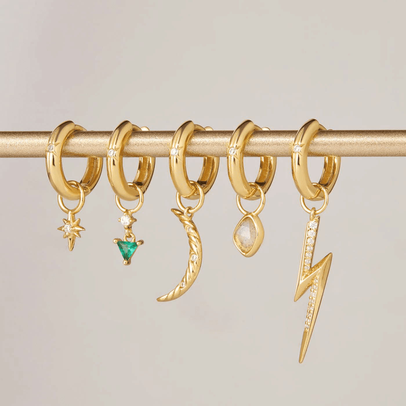 Charm für Ohrringe 925er Silber gelb vergoldet Rising Sun Charm für Ohrringe 925er Silber gelb vergoldet Rising Sun