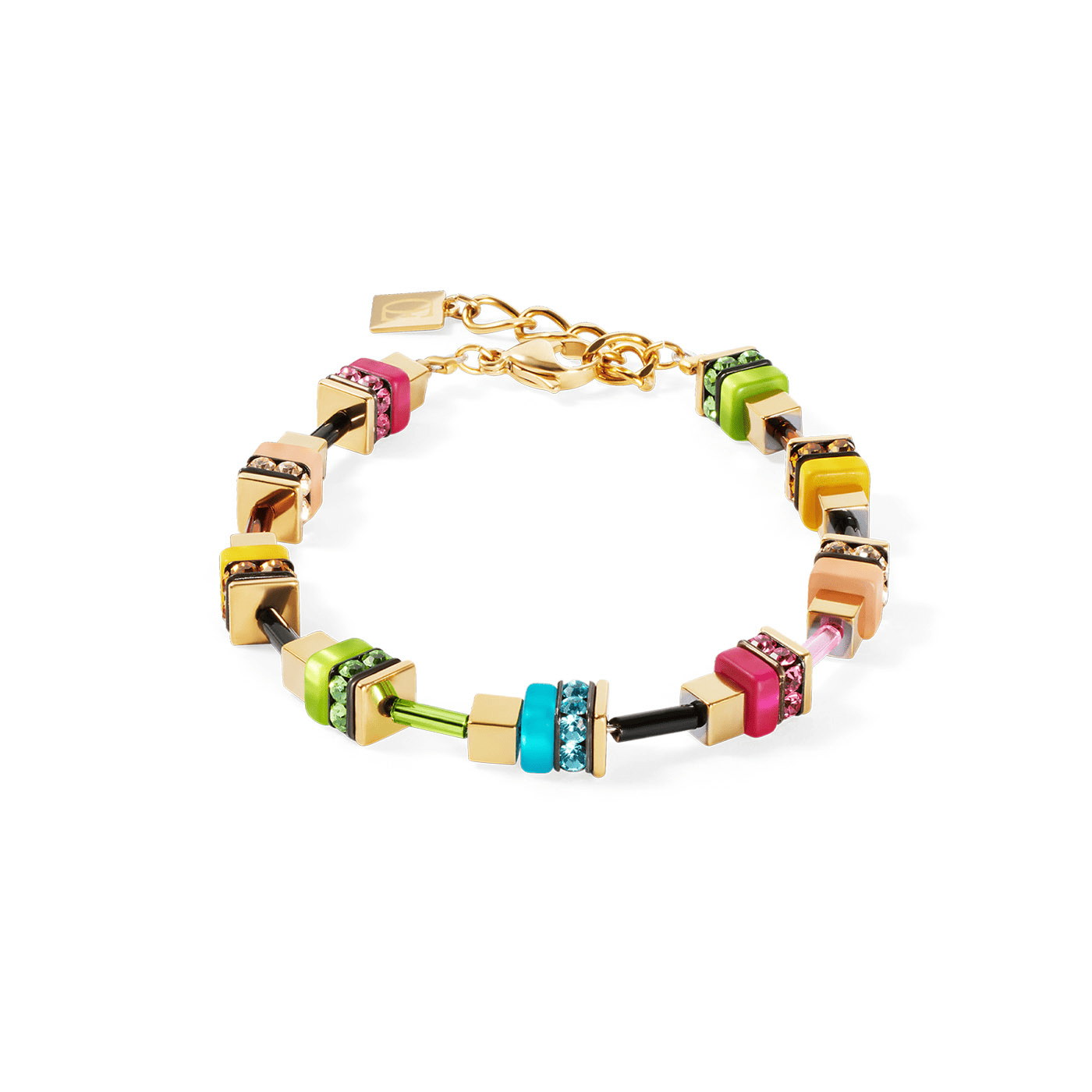 Armband Edelstahl gelb vergoldet Boho Sunset Cube Armband Edelstahl gelb vergoldet Boho Sunset Cube