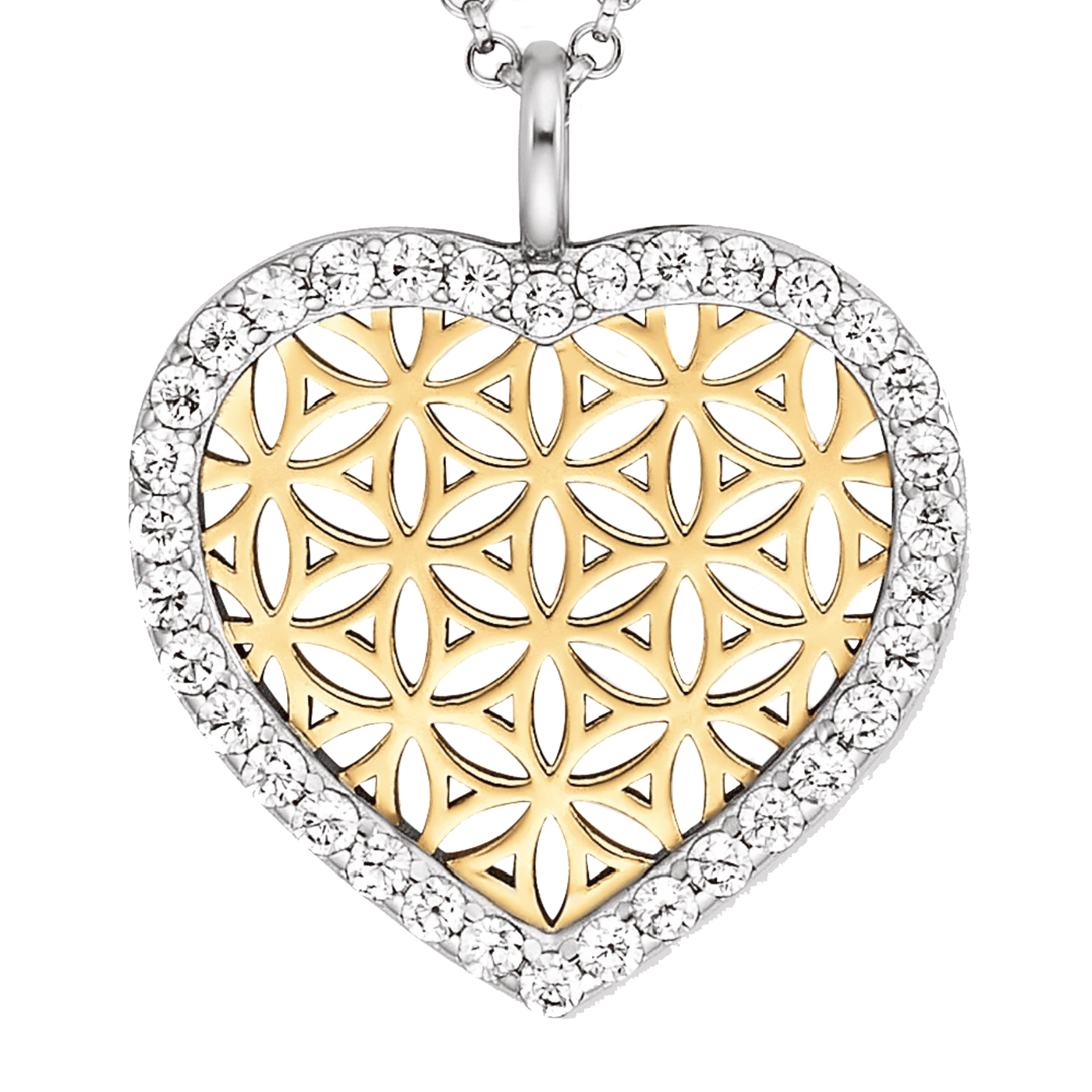 Kette Zirkonia 925er Silber Bicolor Bloom Kette Zirkonia 925er Silber Bicolor Bloom