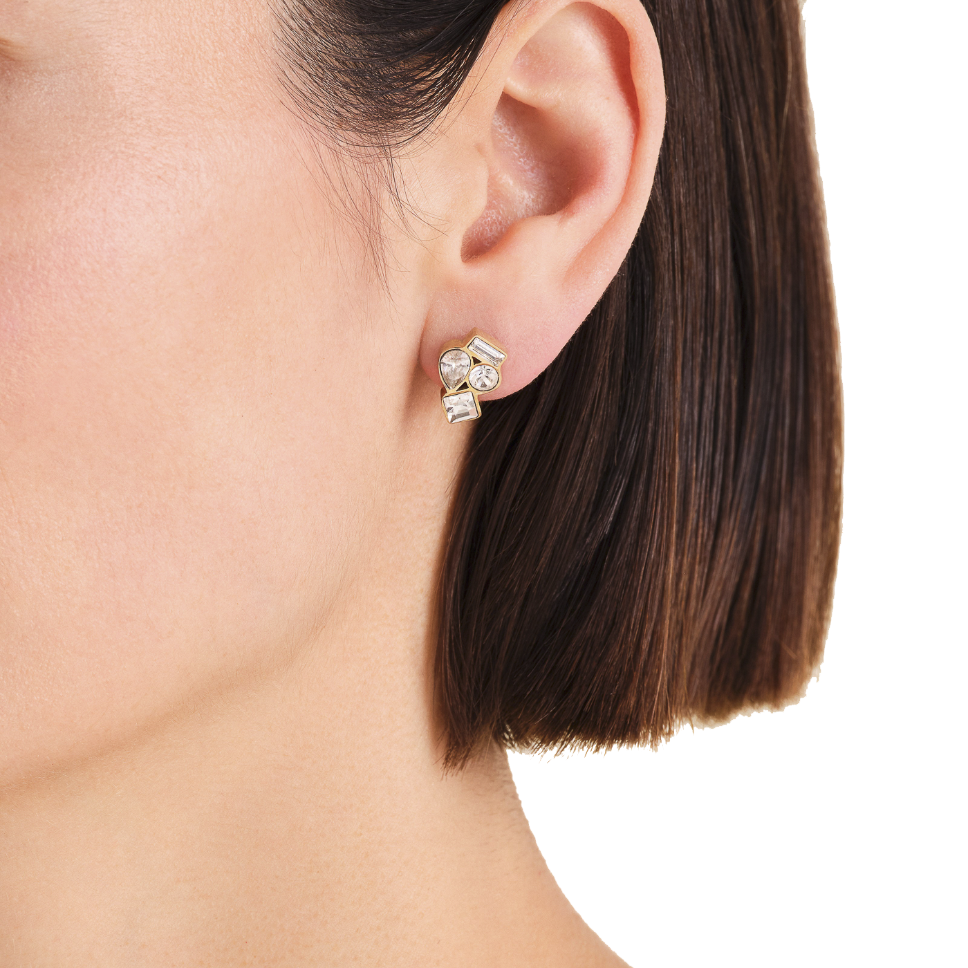 Ohrringe Edelstahl gelb vergoldet Playful Crystals Ohrringe Edelstahl gelb vergoldet Playful Crystals