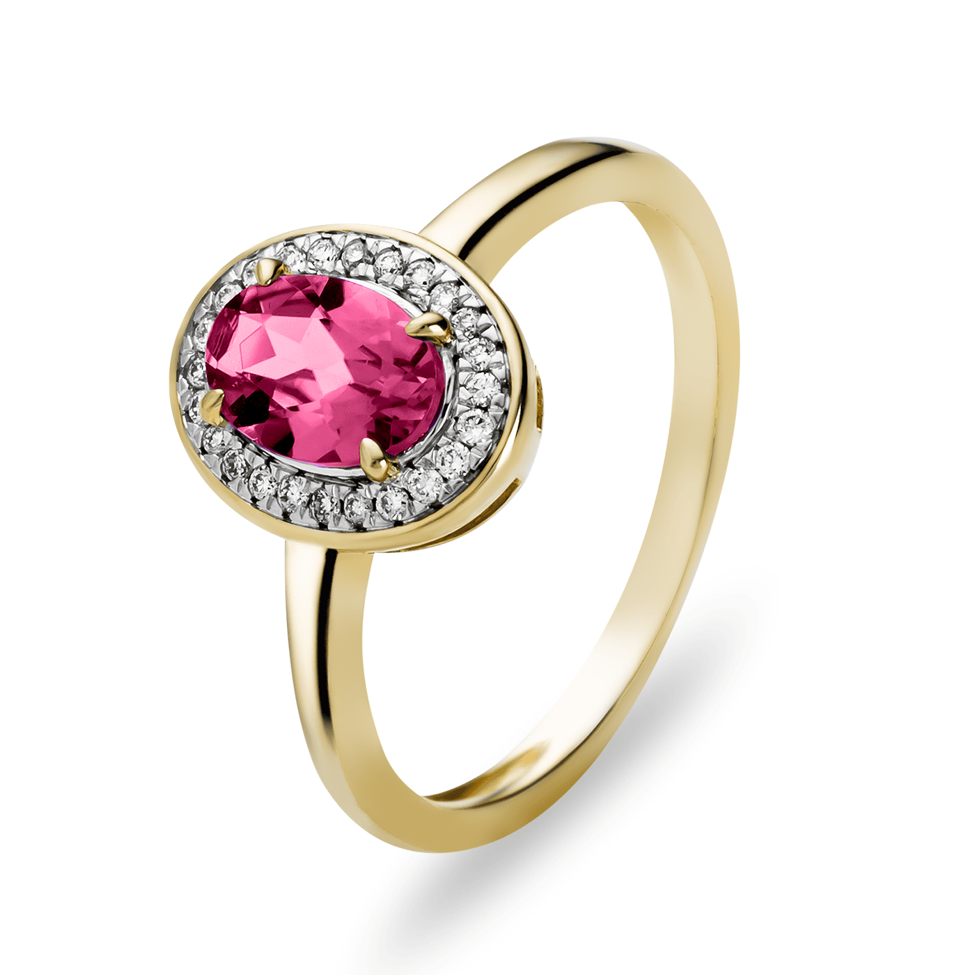 Ring Pinktopas + Diamant zus. ca. 0,08ct. 375er Gelbgold Ring Pinktopas + Diamant zus. ca. 0,08ct. 375er Gelbgold