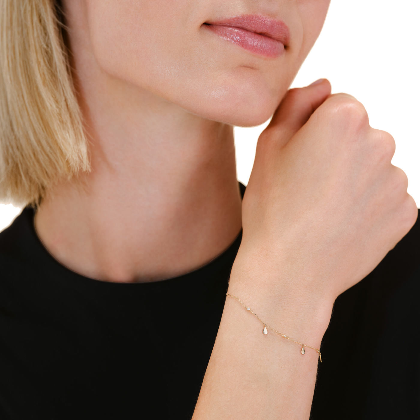 Armband syn. Diamant zus. 0,032ct. 585er Gelbgold Soleil