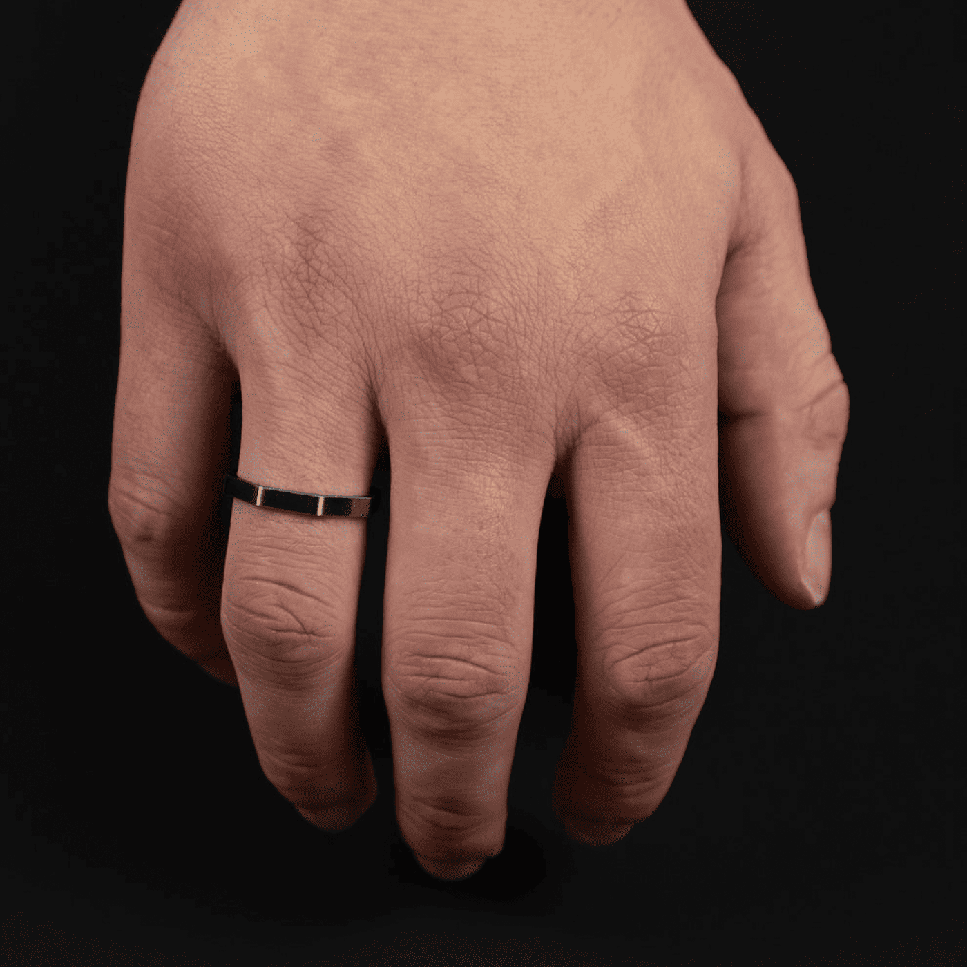 Ring Edelstahl schwarz Francesco