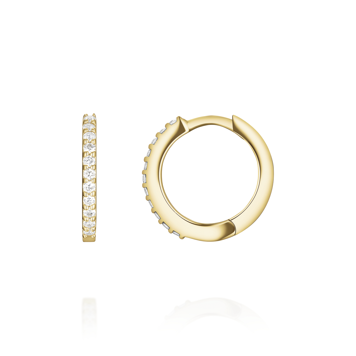 Ohrringe syn. Diamant zus. 0,111ct. 585er Gelbgold Glow