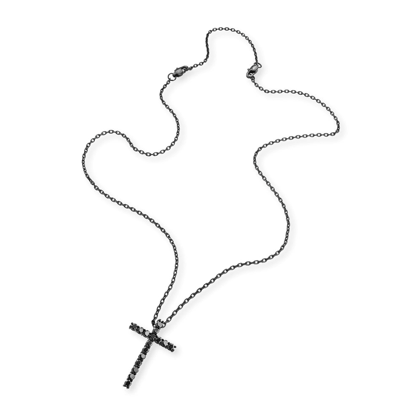 Kette Zirkonia Edelstahl schwarz Francesco