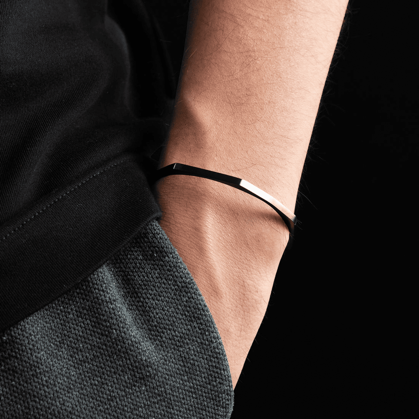 Armreif Edelstahl schwarz Francesco Armreif Edelstahl schwarz Francesco