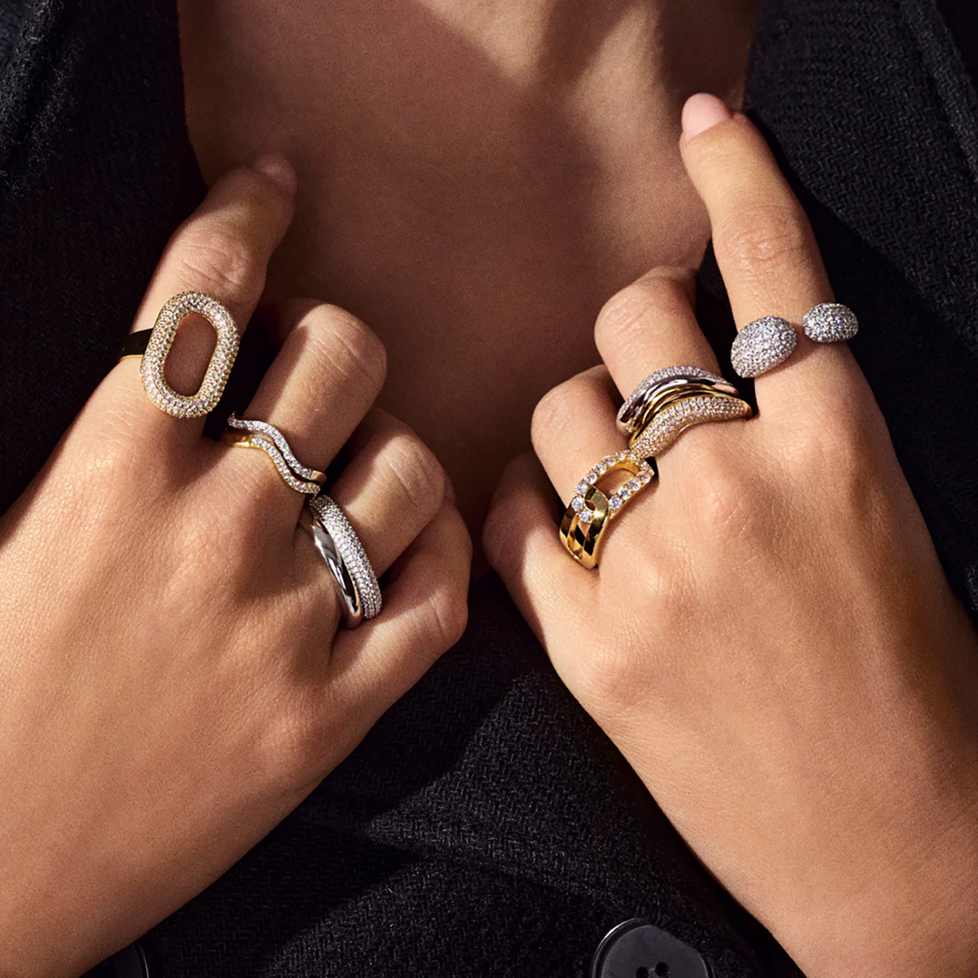 Ring Zirkonia 925er Silber gelb vergoldet Ellera