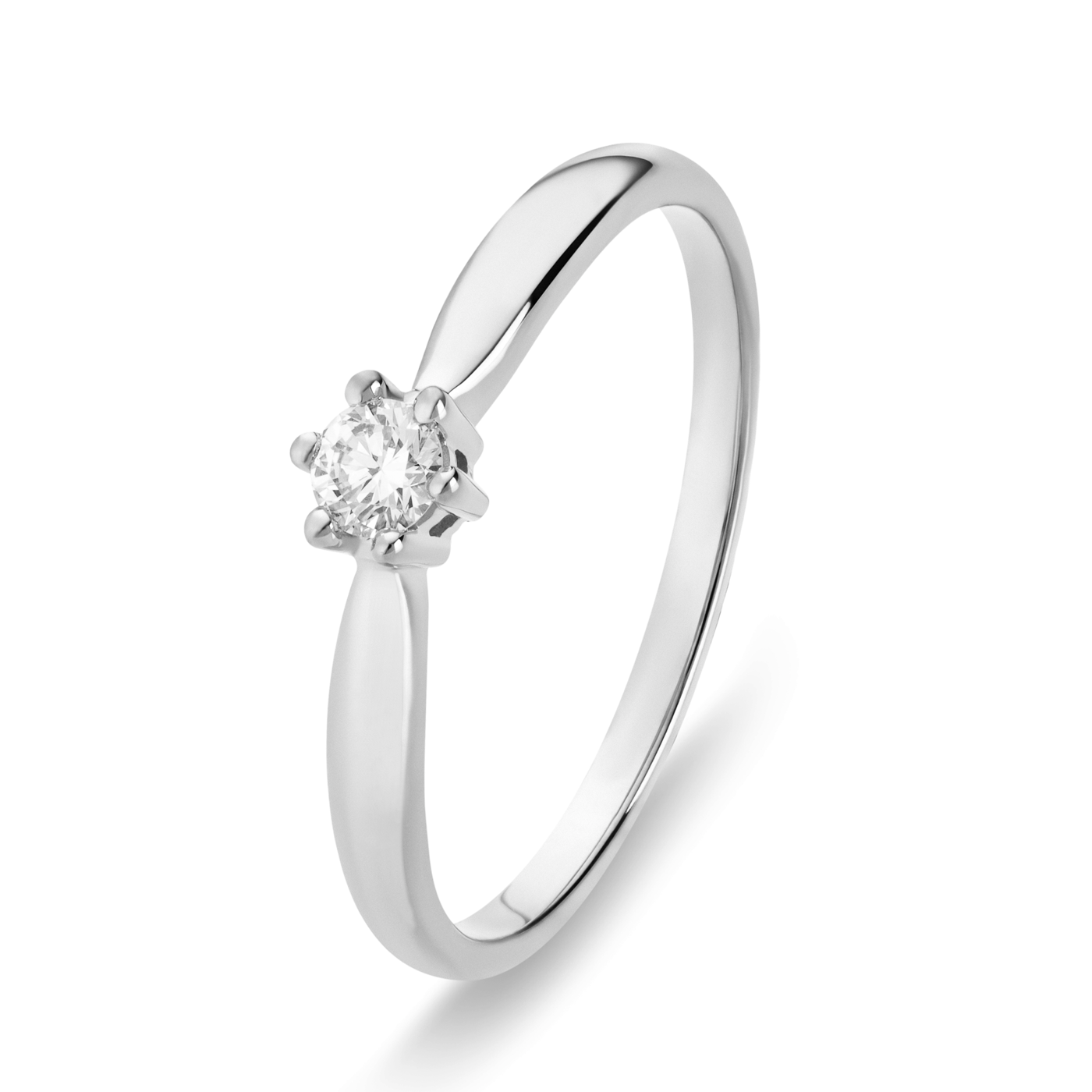 Ring Diamant ca. 0,10 ct. 333er Weißgold Select Solitär Ring Diamant ca. 0,10 ct. 333er Weißgold Select Solitär