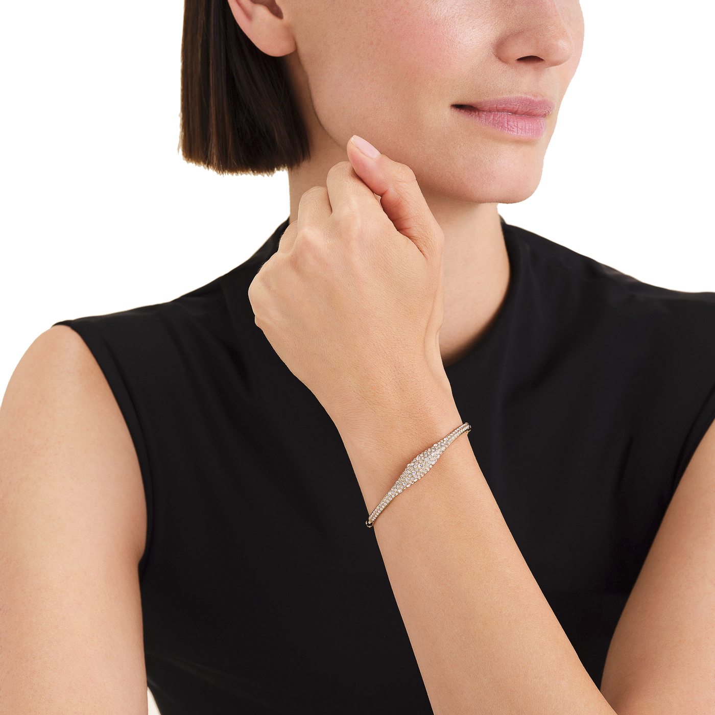 Armreif Edelstahl gelb vergoldet Pavé Armreif Edelstahl gelb vergoldet Pavé