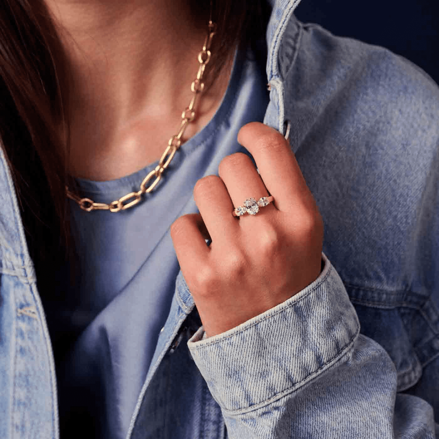 Ring Zirkonia 925er Silber gelb vergoldet Ellisse Ring Zirkonia 925er Silber gelb vergoldet Ellisse