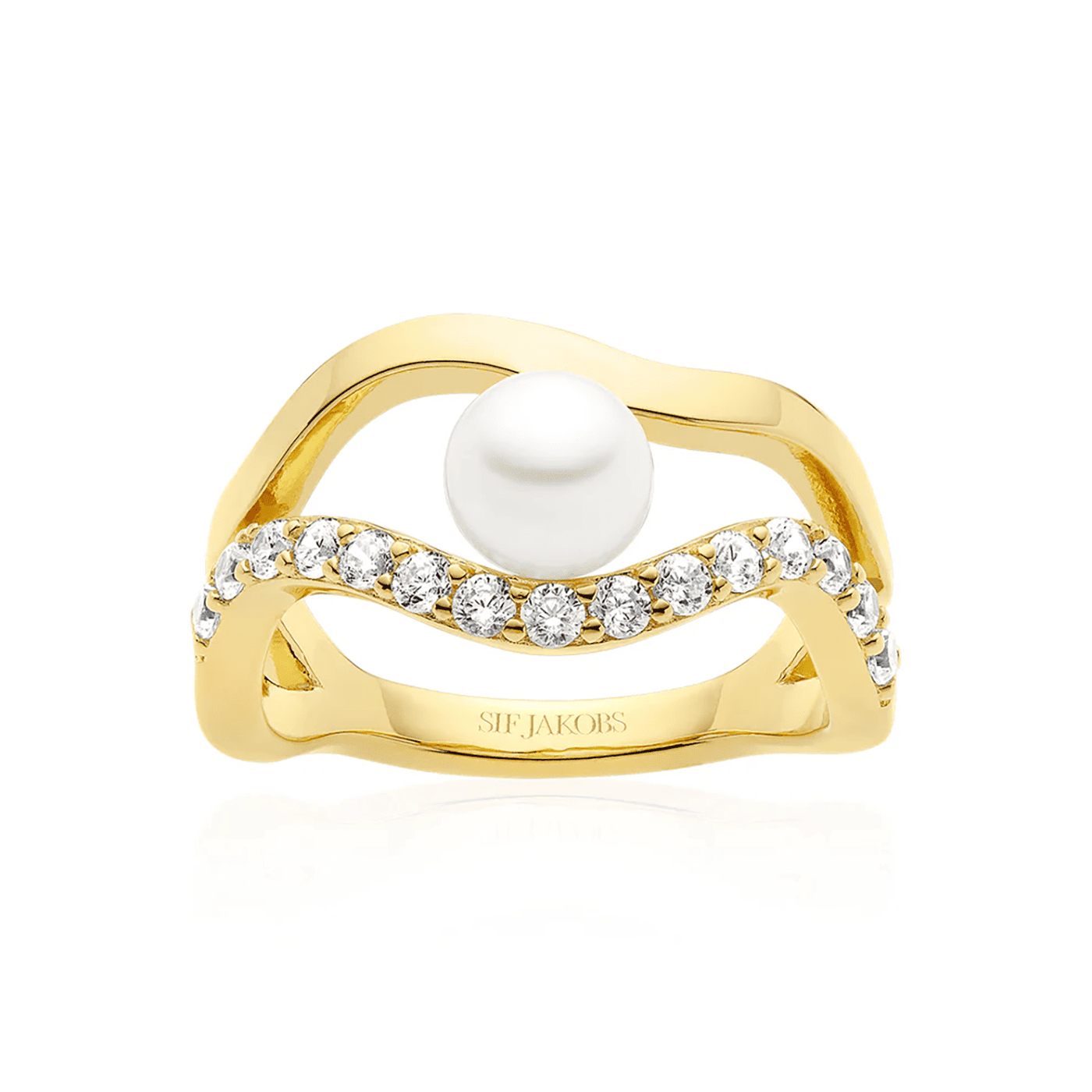Ring Zirkonia 925er Silber gelb vergoldet Ponza Ring Zirkonia 925er Silber gelb vergoldet Ponza
