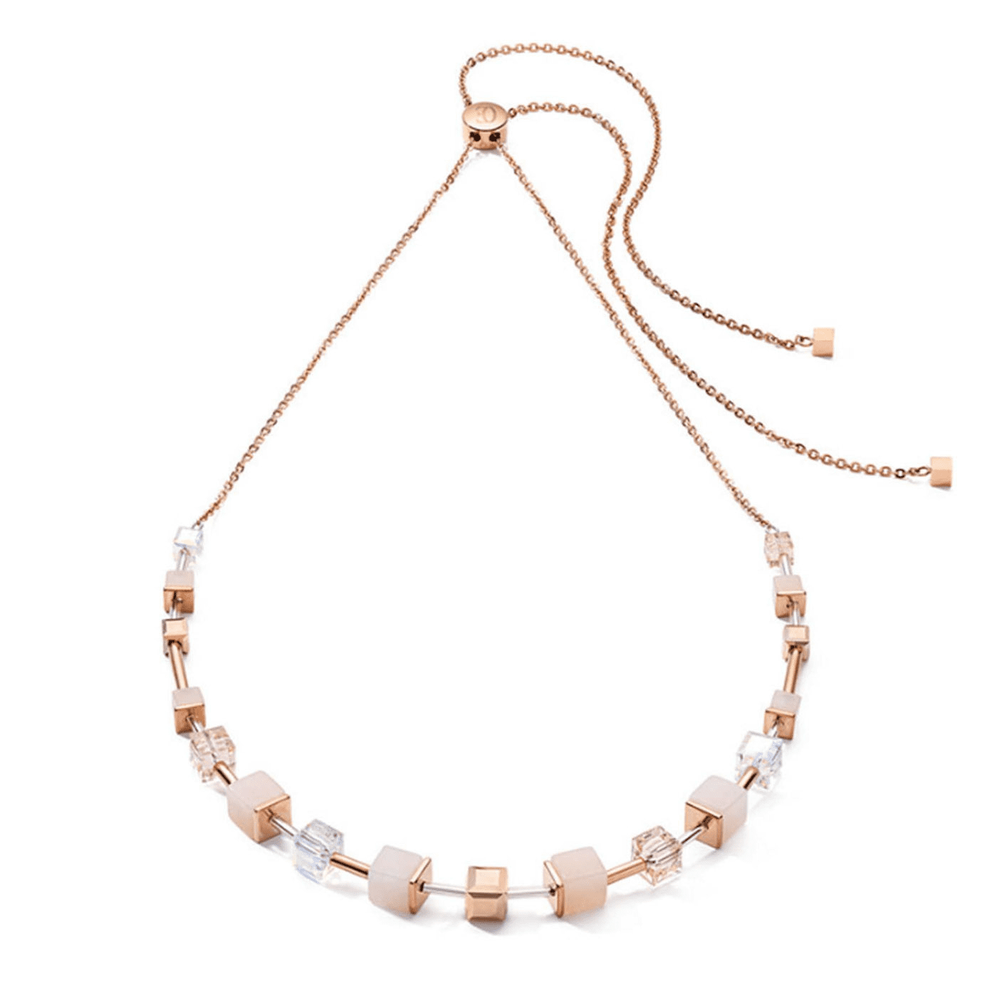 Edelsteinkette Stahl rosè vergoldet GeoCube® Edelsteinkette Stahl rosè vergoldet GeoCube®
