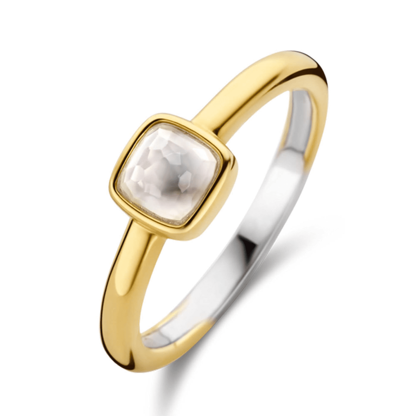 Ring Perlmutt 925er Silber gelb vergoldet  Ring Perlmutt 925er Silber gelb vergoldet