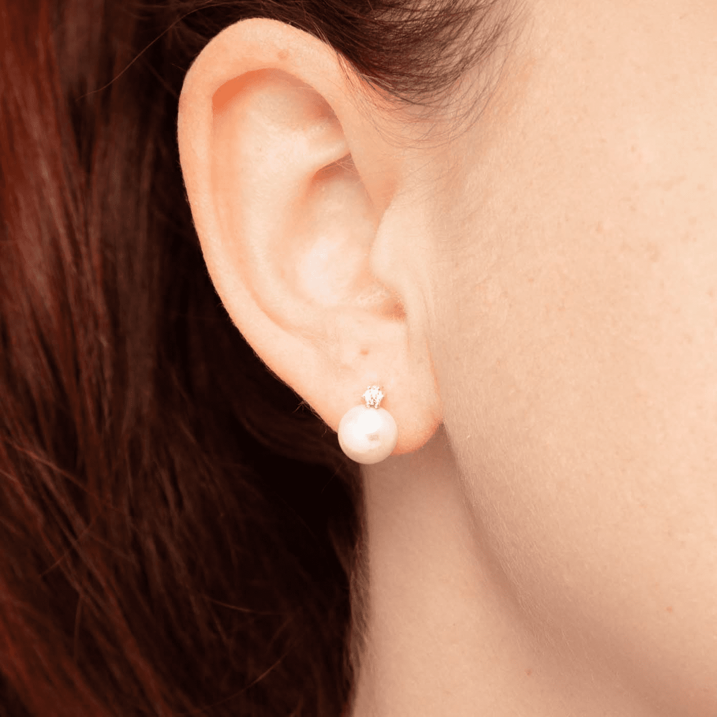 Perlenohrringe Zirkonia 333er Weißgold Süßwasser-Zuchtperle Perlenohrringe Zirkonia 333er Weißgold Süßwasser-Zuchtperle