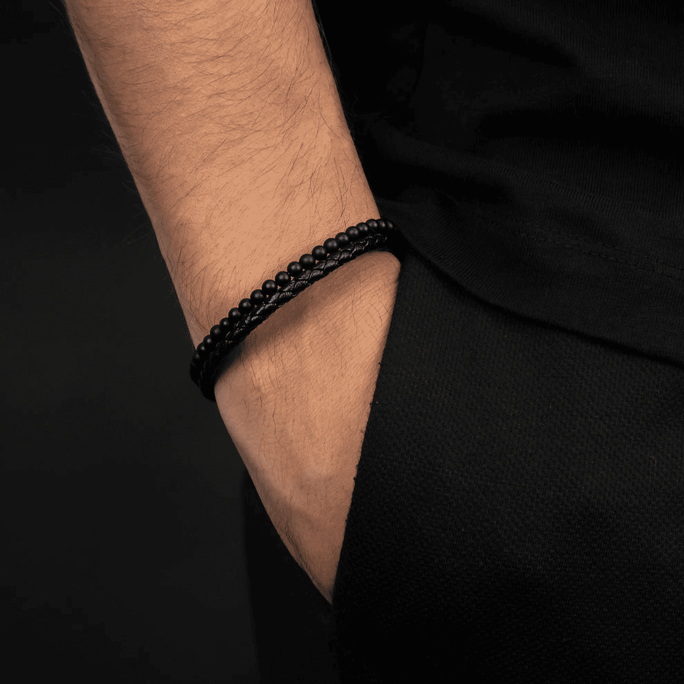 Armband Onyx Leder Tyler