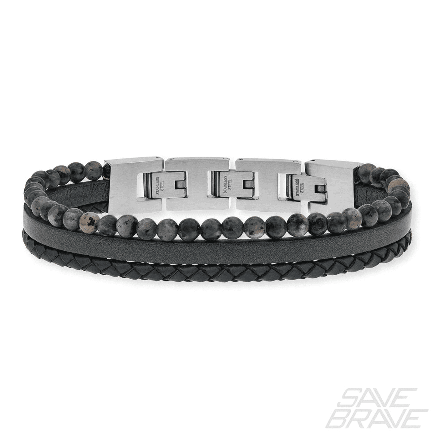 Lederarmband grau Tyler