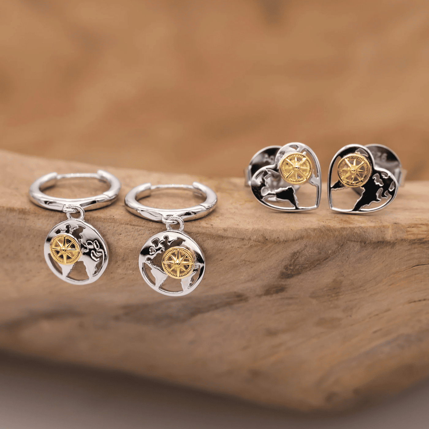 Ohrringe 925er Silber bicolor Modisch Ohrringe 925er Silber bicolor Modisch