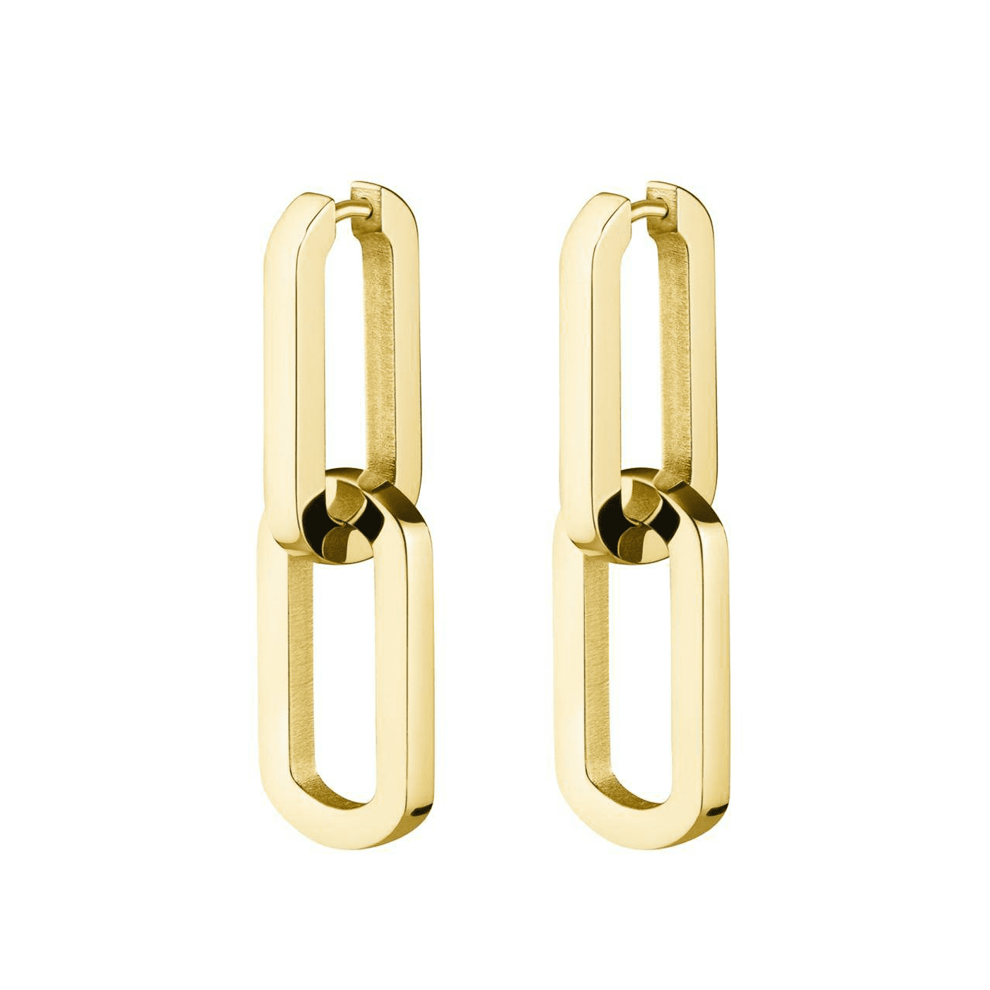 Edelstahlohrringe gelb vergoldet Dual Hoops Edelstahlohrringe gelb vergoldet Dual Hoops