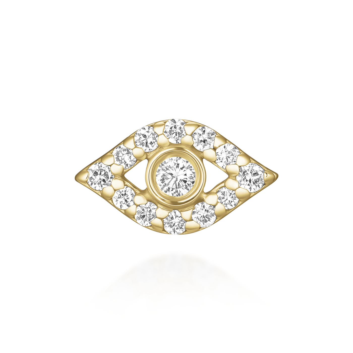 Ohrringe syn. Diamant zus. 0,101ct. 585er Gelbgold Evil Eye
