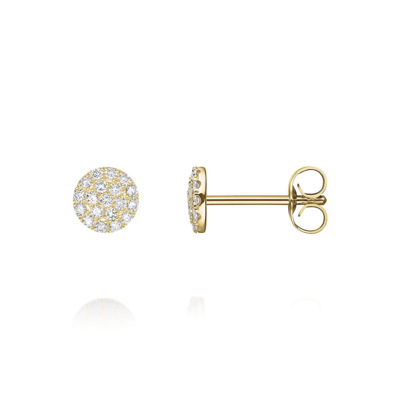 Ohrringe syn. Diamant zus. 0,205ct. 585er Gelbgold Round Pave