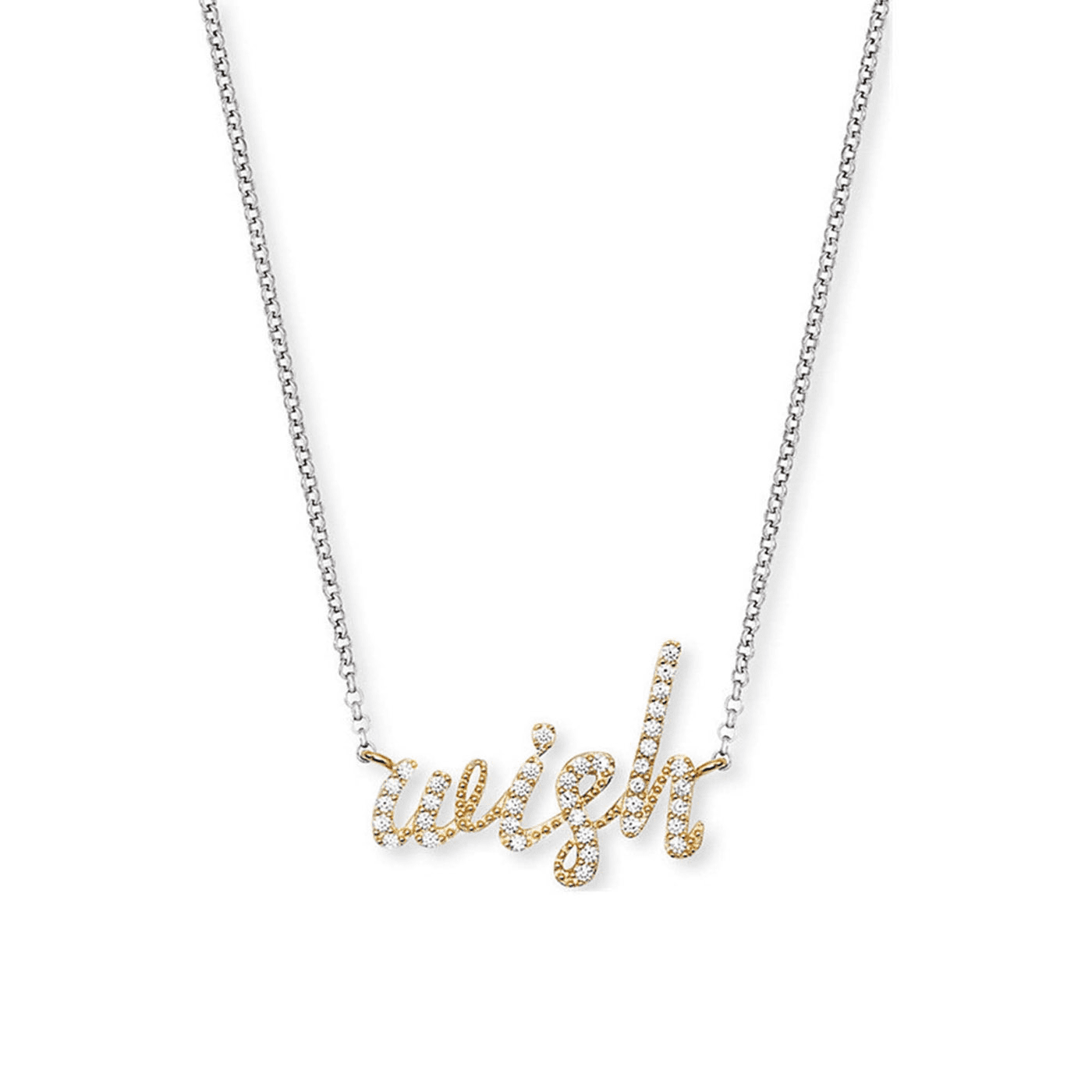 Kette Zirkonia 925er Silber Bicolor Love - Wish Kette Zirkonia 925er Silber Bicolor Love - Wish