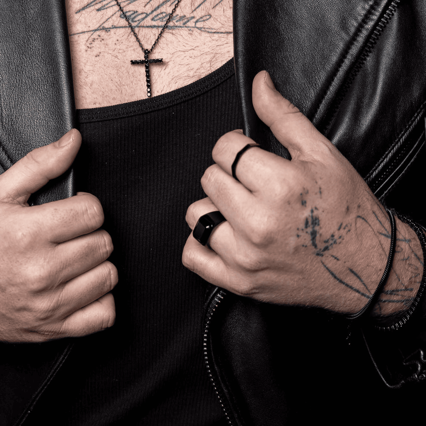 Armband Edelstahl schwarz Francesco