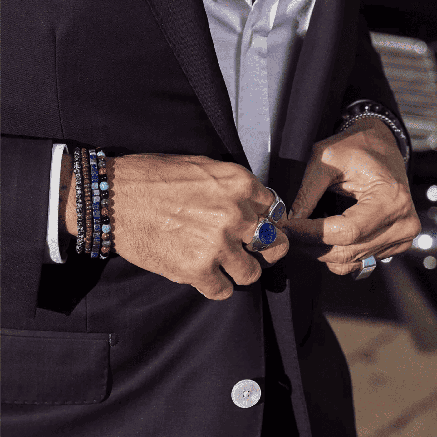 Armband Edelstahl Roll The Dice - Lapis Lazuli Armband Edelstahl Roll The Dice - Lapis Lazuli