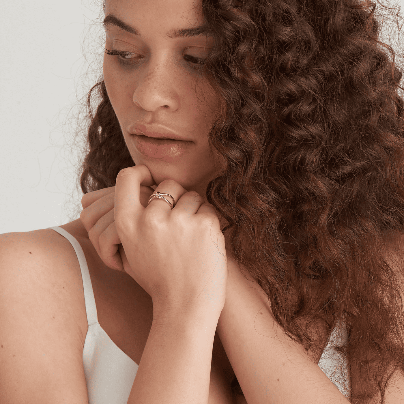 Ring 925er Silber gelb vergoldet Forget Me Knot