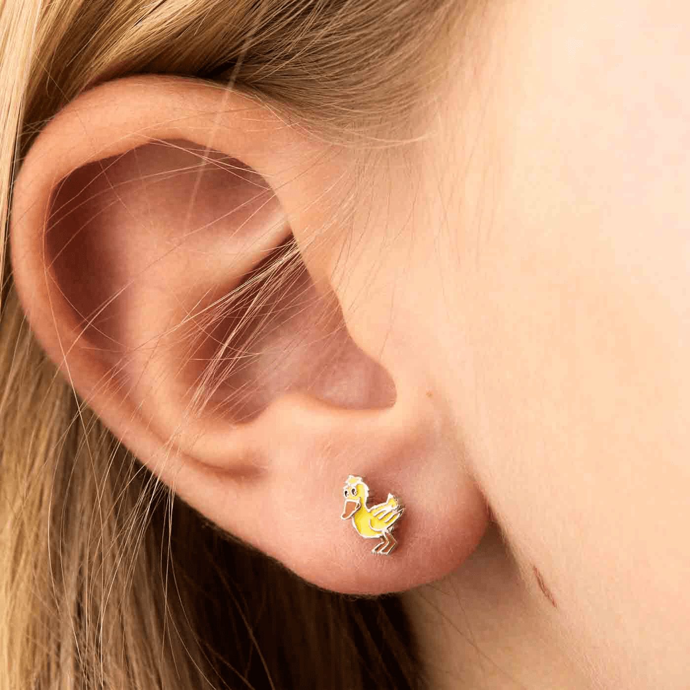 Ohrringe 925er Silber Ente Flatterhaft