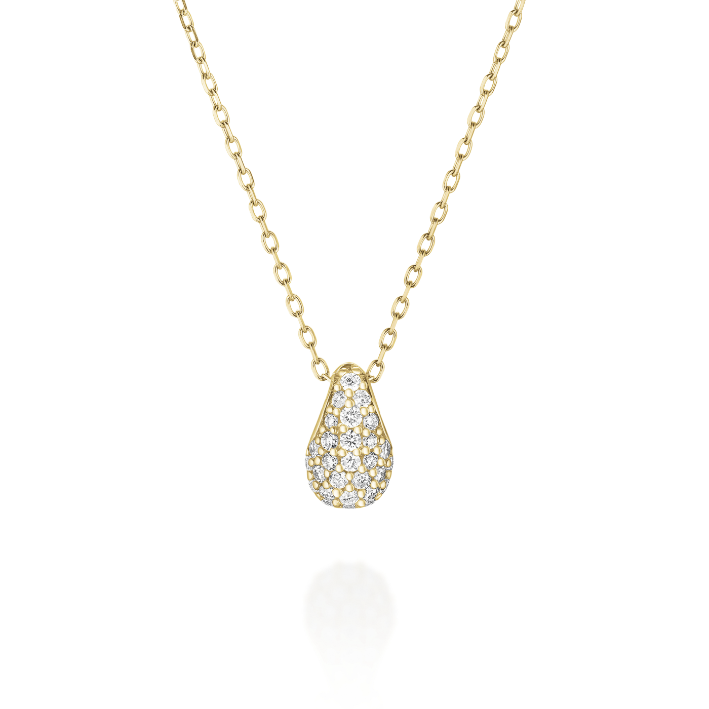 Kette syn. Diamant zus. 0,099ct. 585er Gelbgold Teardrop Pave Kette syn. Diamant zus. 0,099ct. 585er Gelbgold Teardrop Pave