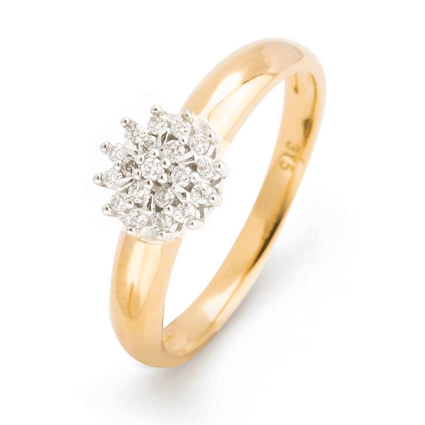 Ring Diamant zus. ca. 0,15 ct. 375er Gelbgold rhod. Ring Diamant zus. ca. 0,15 ct. 375er Gelbgold rhod.