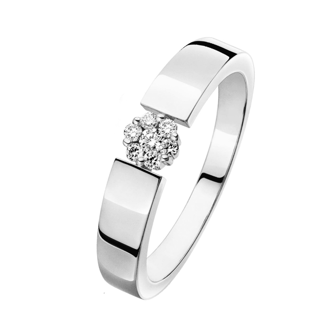 Ring Diamant zus. ca. 0,10 ct. 375er Weißgold Lilia